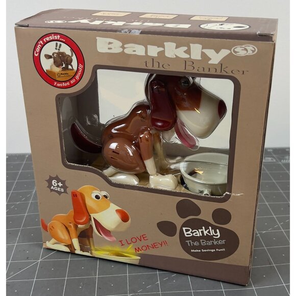 Barkly The Banker Hound Dog Mechanical Coin Bank New In Box  6+ Ages - Picture 3 of 7